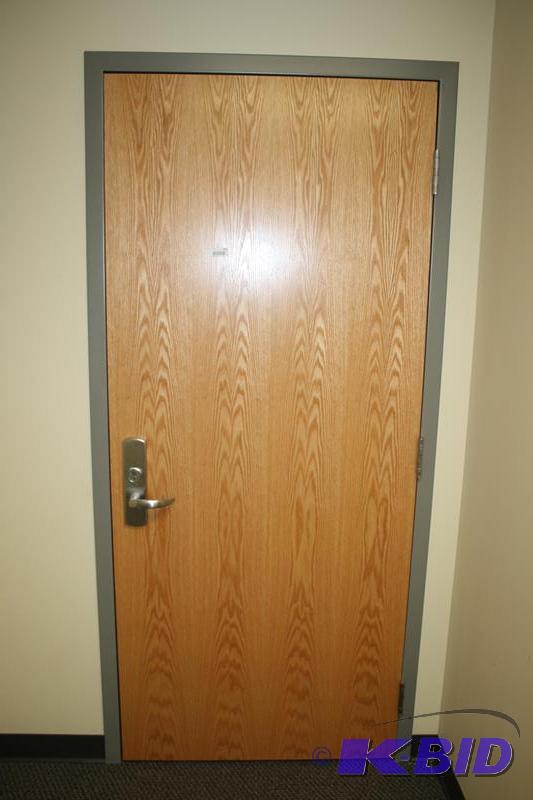 lot 291 image: Oak door 36 x 83" commercial closer, Com...