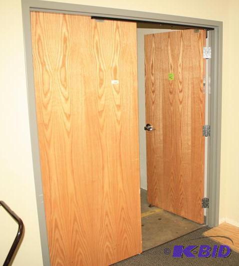 lot 294 image: Oak double wide door with commercial closers ...