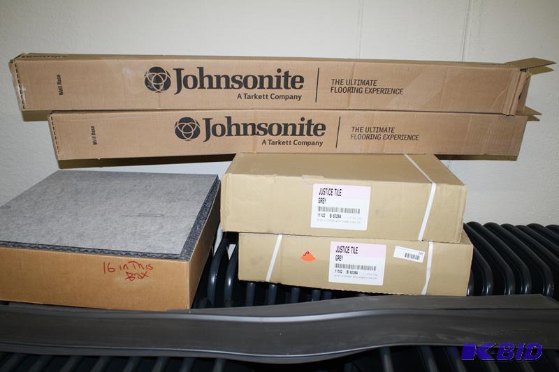lot 297 image: New 20x20 carpet squares, 3 brand new boxes o...
