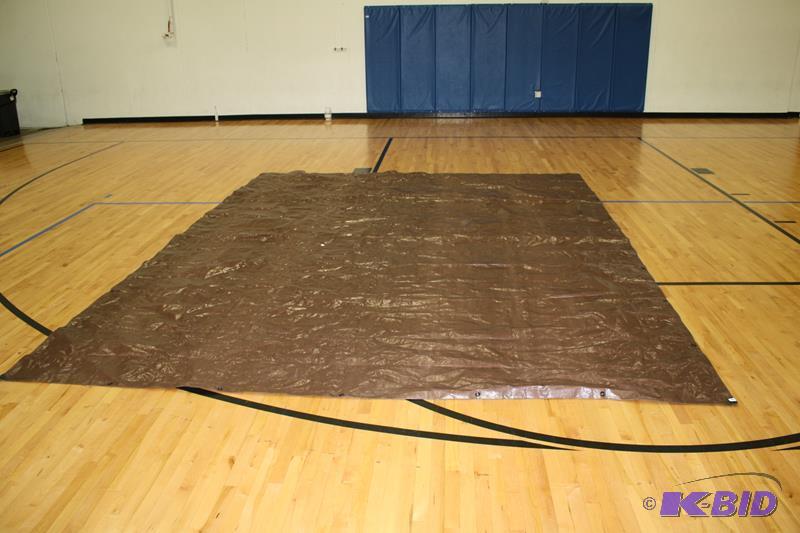 lot 305 image: Brown tarp- 189&quotx144&quottall (approx.)...