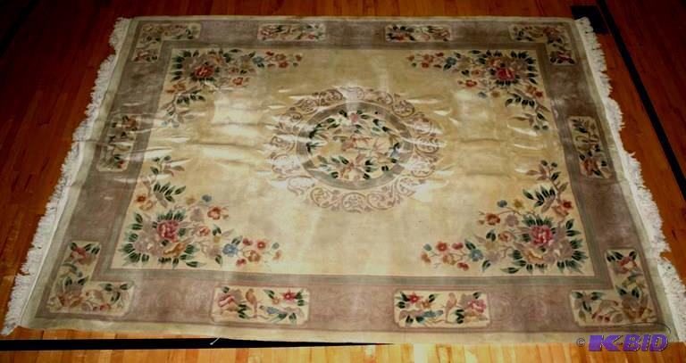 lot 306 image: Heavy Persian Wool feeling Rug- 8 long  ...