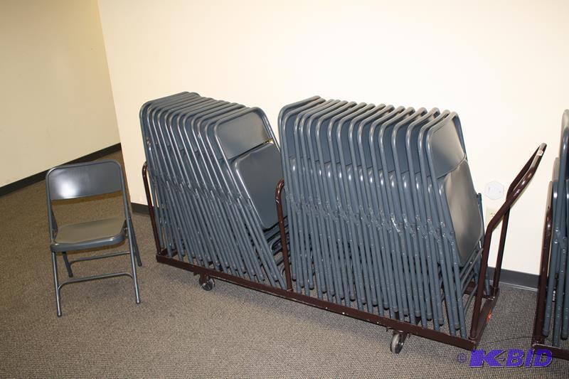lot 99 image: Cart & 30 folding chairs National Public ...