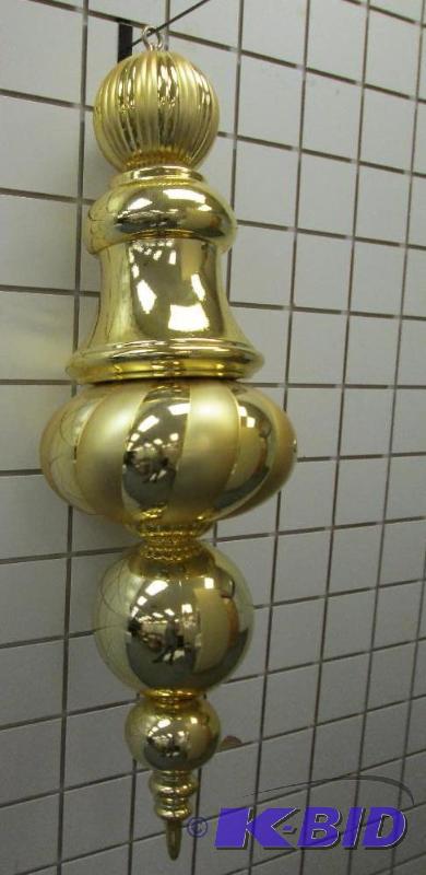 Gold commercial 4 foot tall holiday ornament,...