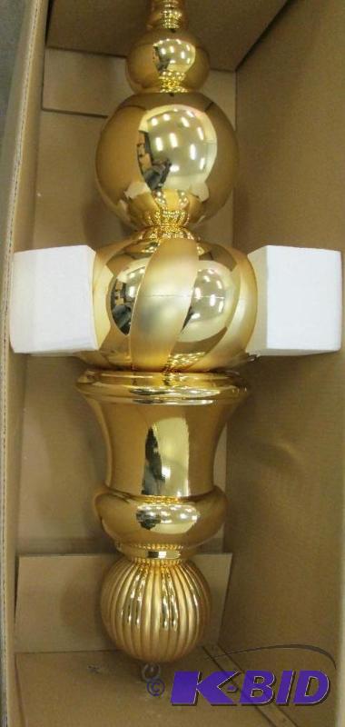 Gold commercial 4 foot tall holiday ornament,...