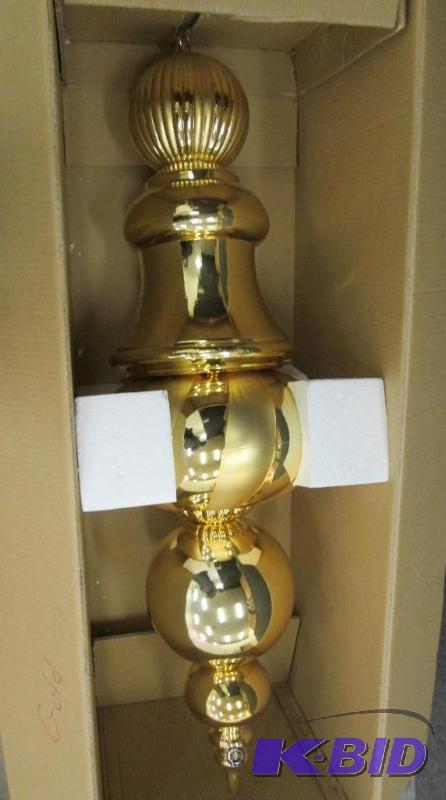 Gold commercial 4 foot tall holiday ornament,...