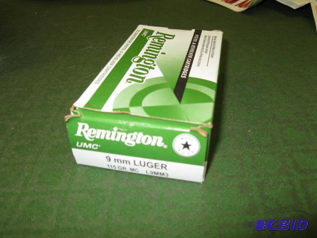 lot 16 image: One box of Remington 9mm ammo, 50 rounds...