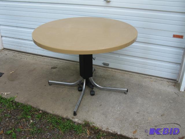 Fiberglass table, adjustable height, 42&quot...