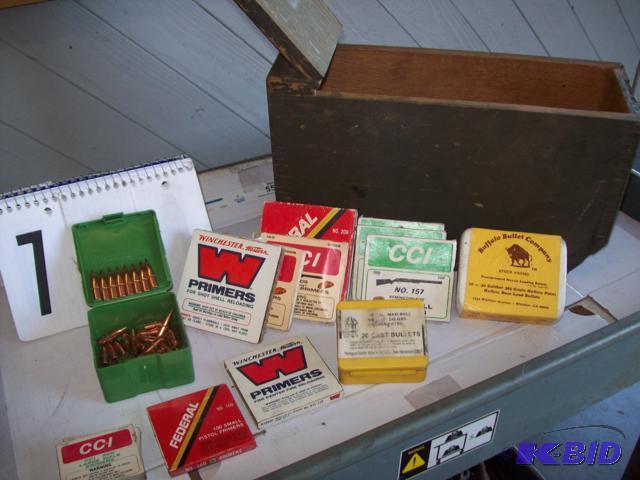 Vintage Wooden Ammo Box, with (40) .270 130gr...