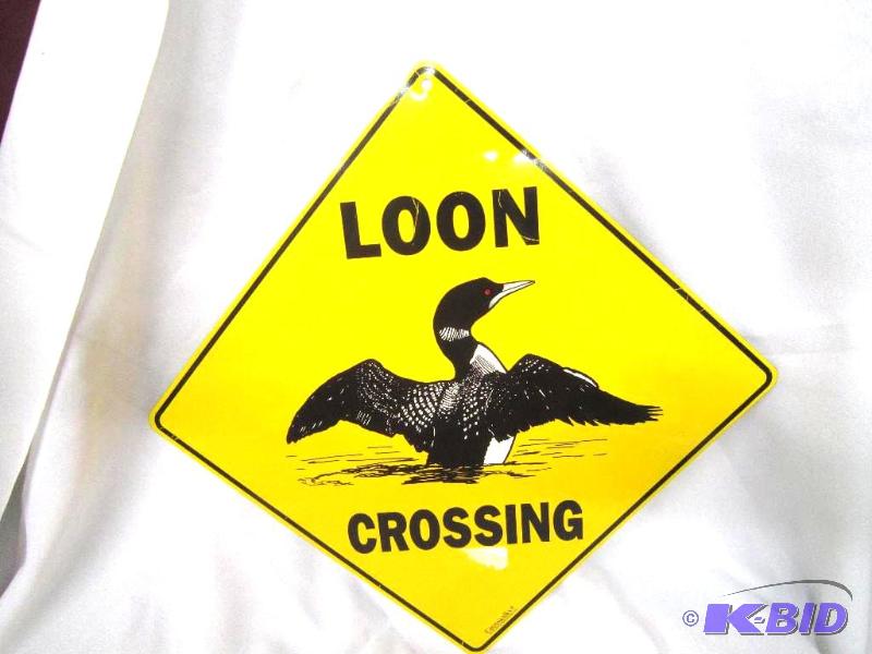 Metal Loon Crossing Sign