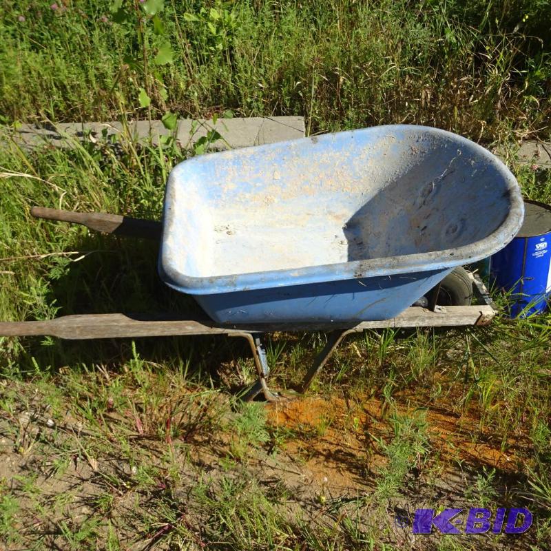 Wheel barrow with pneumatic tire. Poly tub...