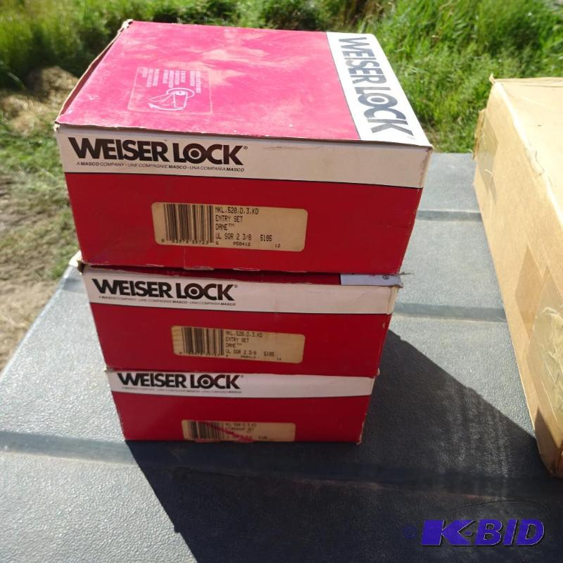Weiser door lock sets. 2 entry door and 1 sto...