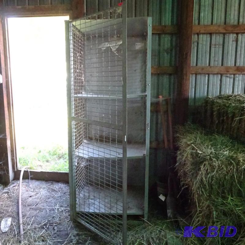 Securable cage shelving unit. 32 x 30 x 79...