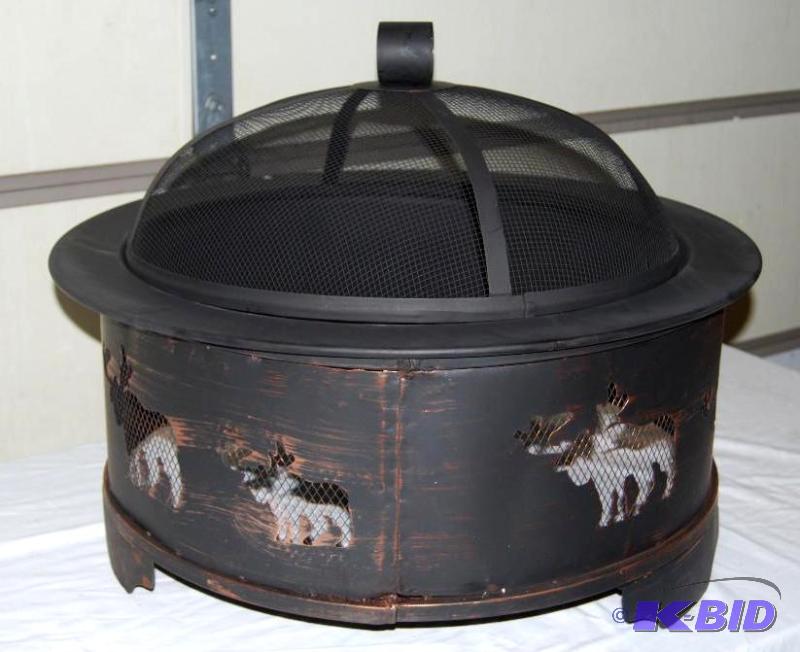 lot 17 image: Big Game Firepit w Screen, charcoal grate, 2...