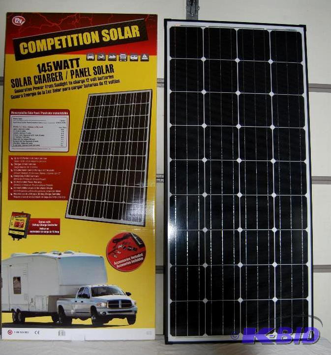lot 38 image: 145W Crystalline Solar Panel, 8.28 amps per h...