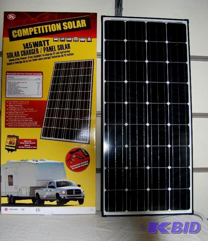 lot 55 image: 145W Crystalline Solar Panel, 8.28 amps per h...
