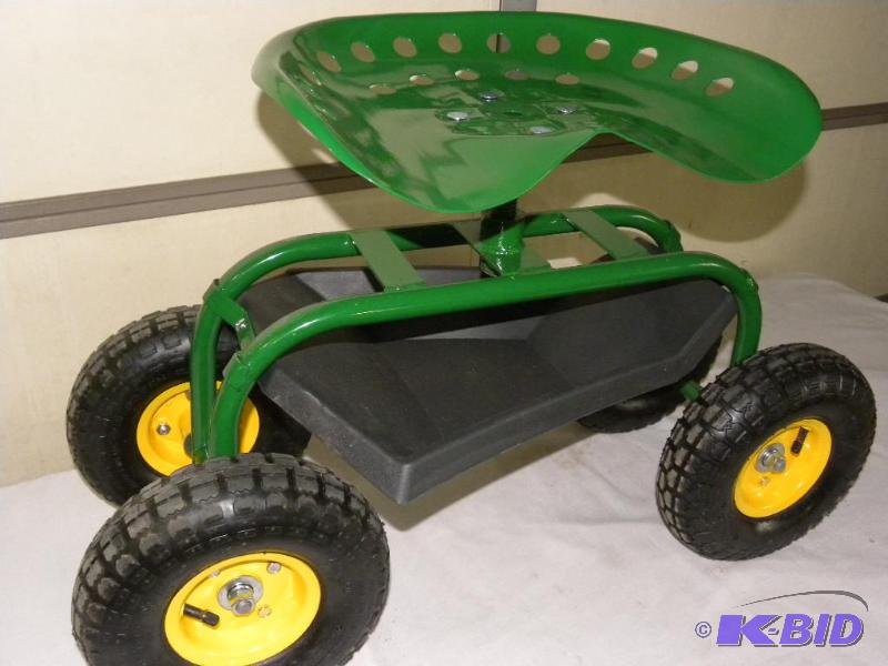 lot 63 image: Garden Seat Caddy, contoured swivel tractor s...