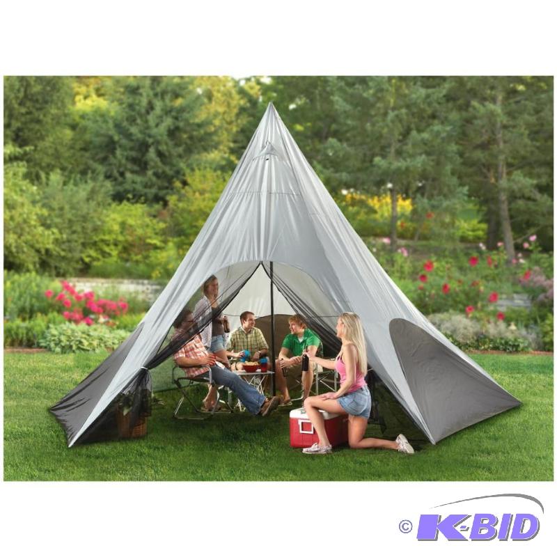 lot 66 image: 20 Teepee Shelter, roof vents, steel center ...