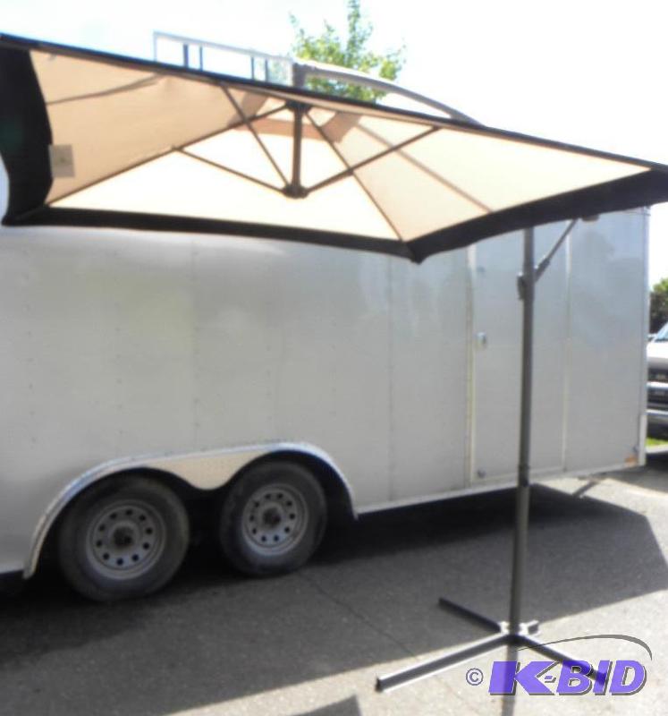 lot 76 image: 7-6 Square Cantilever Umbrella, khaki, sel...