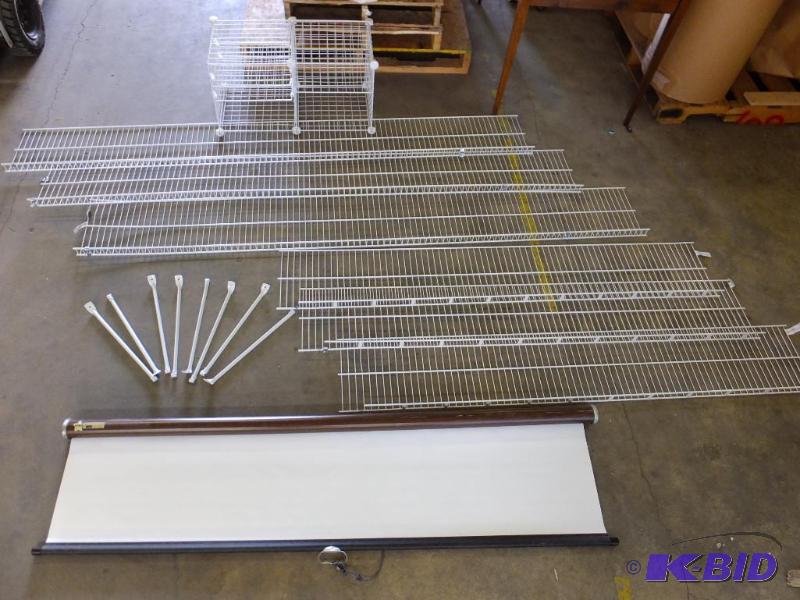 lot 16 image: Shelving & AV Screen