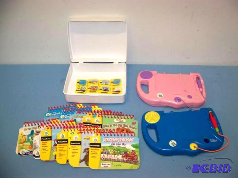 lot 58 image: (2) Leap Frog Electronic Books with many Books and Cartridges