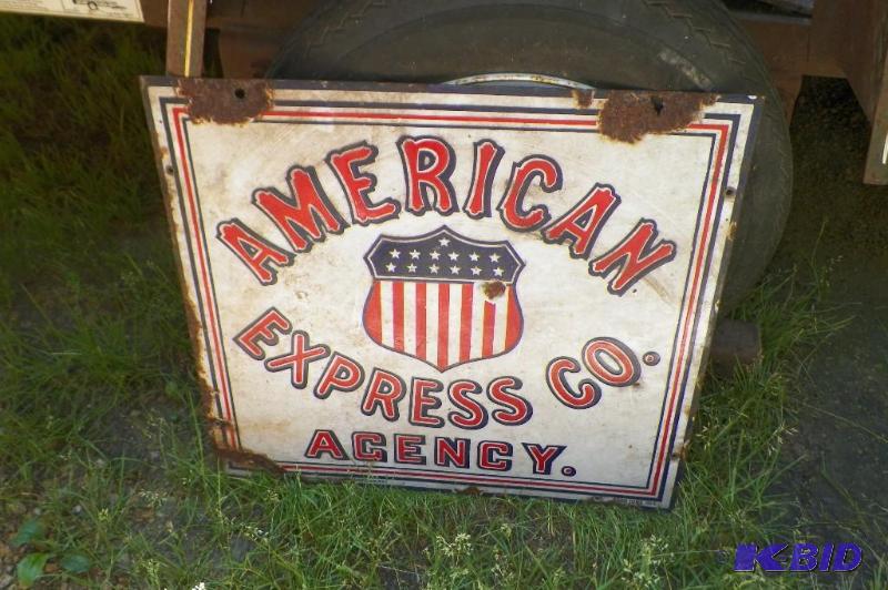 lot 10 image: Antique Porcelain American Express Railway Sign