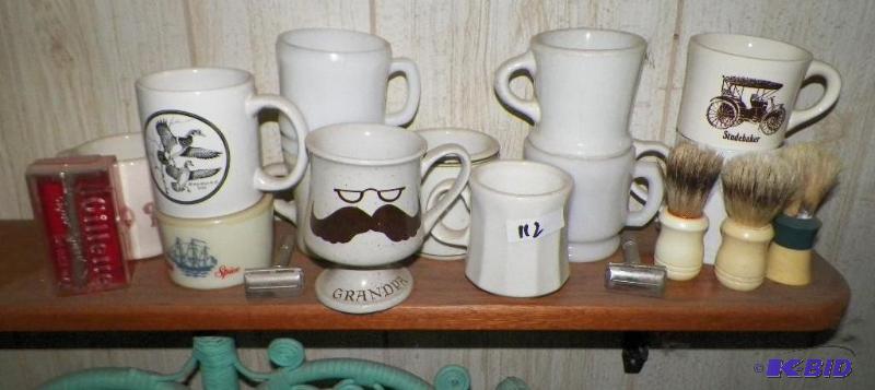 lot 112 image: LOT OF MUSTACHE CUPS AND BRUSHES