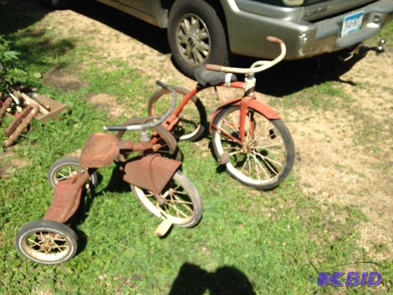 lot 204 image: 2 OLD TRICYCLES