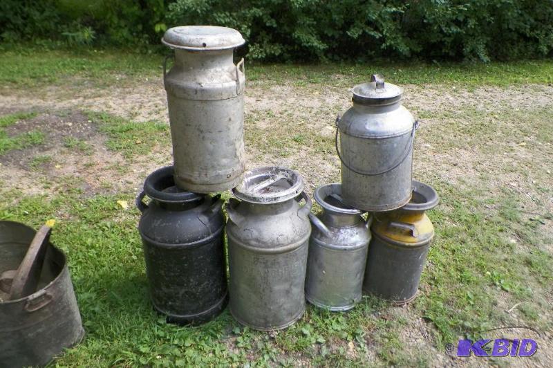 lot 39 image: 6 antique milk cans