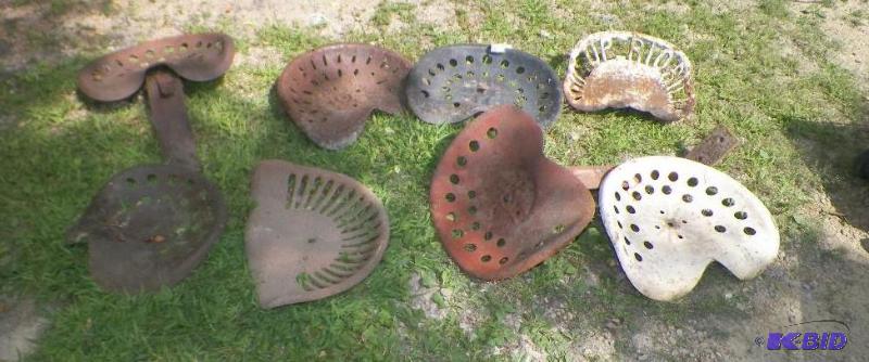 lot 40 image: 6 antique tractor seats