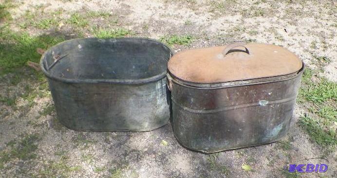 lot 41 image: 2 copper boilers as is