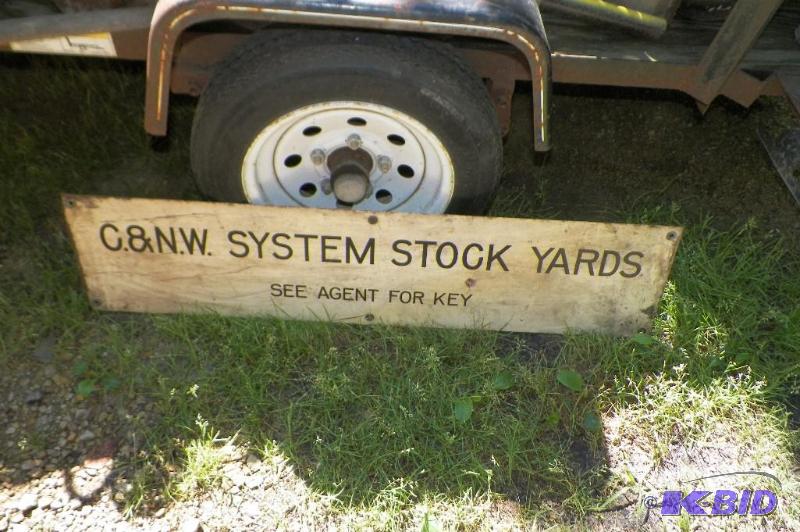 lot 5 image: Original C & NW Stock Yard Sign