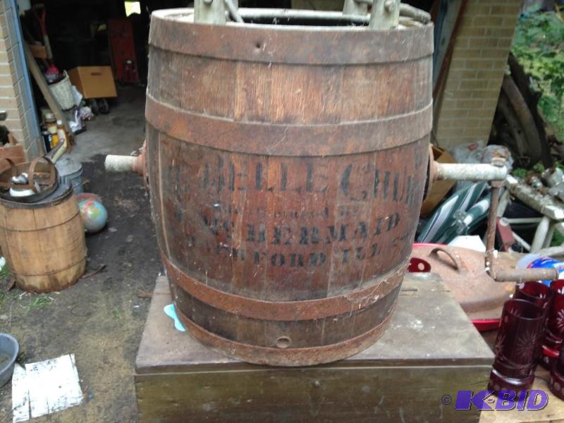 lot 51 image: THE BELLE CHURN- GREAT STENCILLING ON IT
