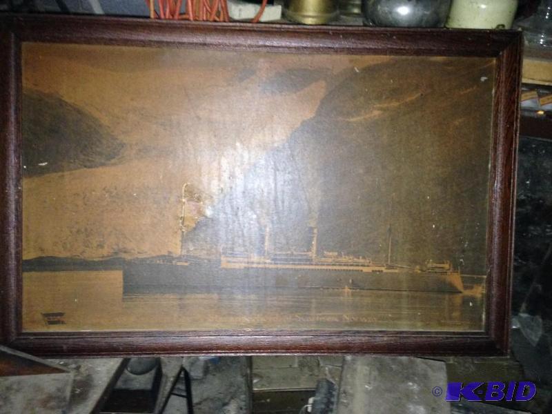 lot 56 image: VERY OLD PICTURE OF A SWEDISH SHIP - UNFORTUNASTLY IT DOES HAVE A TEAR IN THE PICTURE