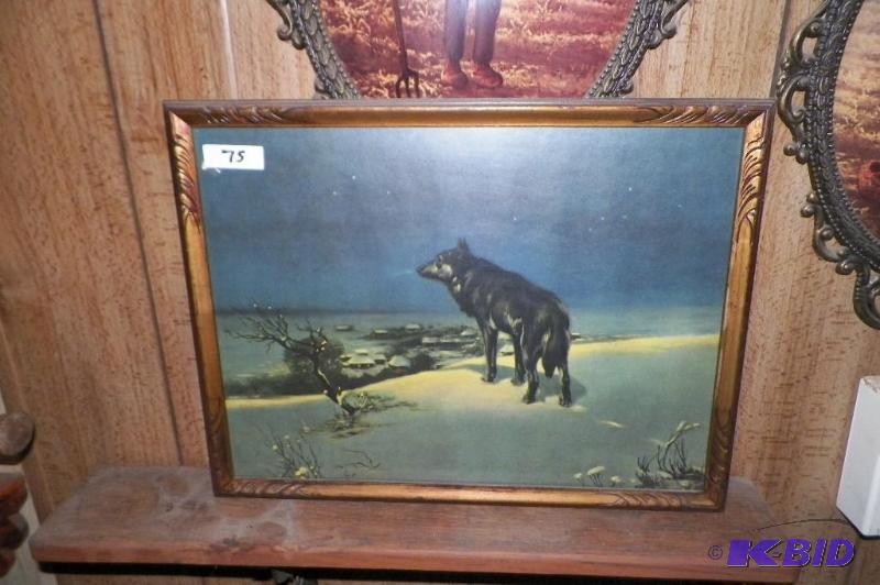 lot 75 image: LONE WOLF PICTURE 17 X 13