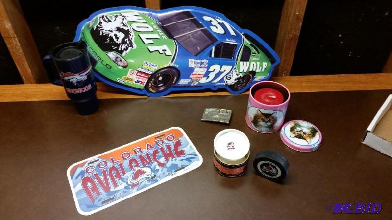 Official Avalance Game Puck & Nascar Sign