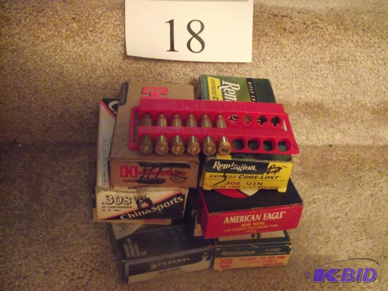 lot 18 image: lot of 100 assorted 308 caliber...