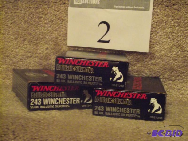 lot 2 image: lot of 60 Winchester Supreme Ballistic Silver...