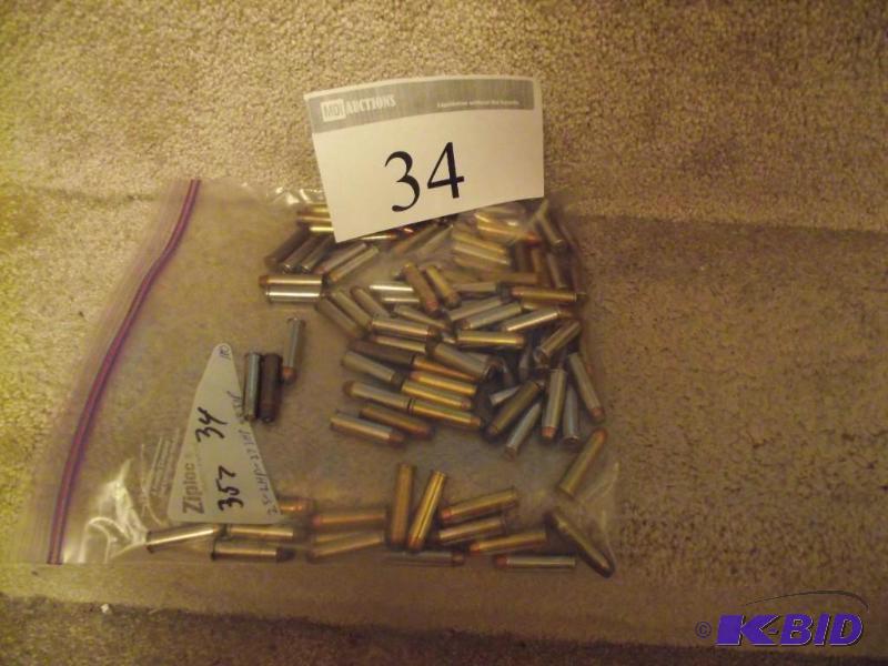 lot 34 image: lot of 100, 357 magnum (65-lhp, 22-jhp, 48-js...