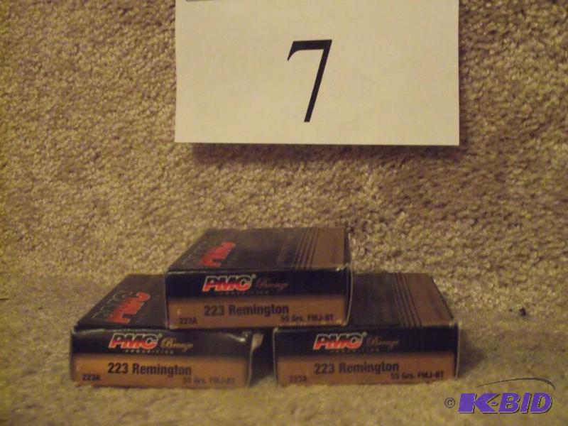 lot 7 image: lot of 60 PMC fmj 55grain 223 bronze...