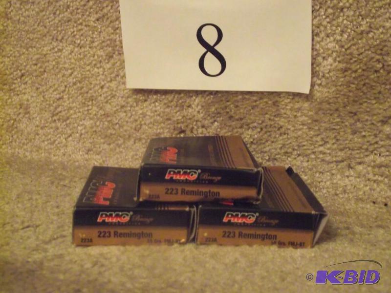 lot 8 image: lot of 60 PMC fmj 55grain 223 bronze...