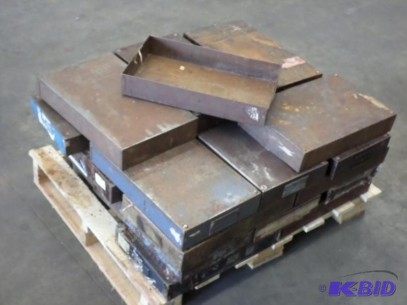 lot 18 image: (25) Industrial Steel Parts Bins...