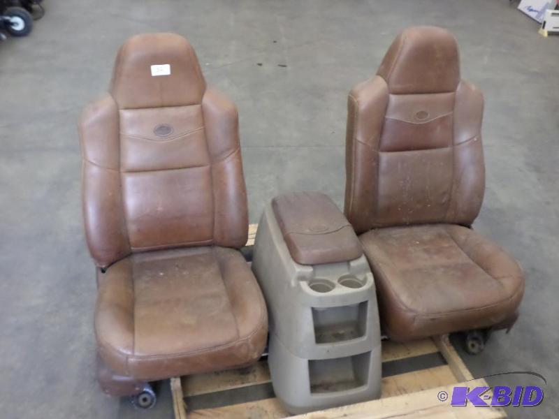 lot 32 image: Set Of Ford King Ranch Leather Bucket Seats W...