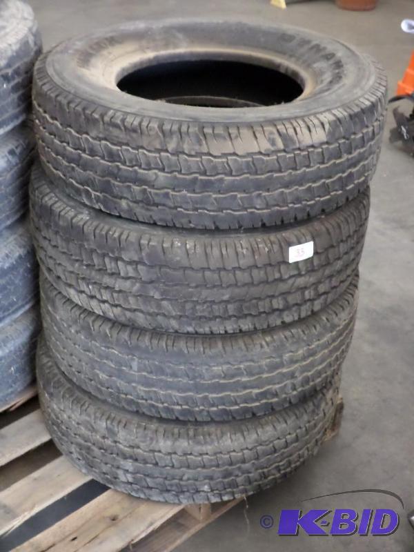 lot 33 image: (4) Hankook Dynamic RF04 LT2457516 Tires, U...