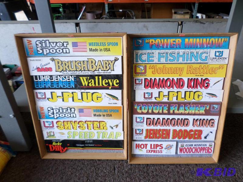 lot 41 image: (2) Wood Framed Luhr-Jensen Advertisement Dis...