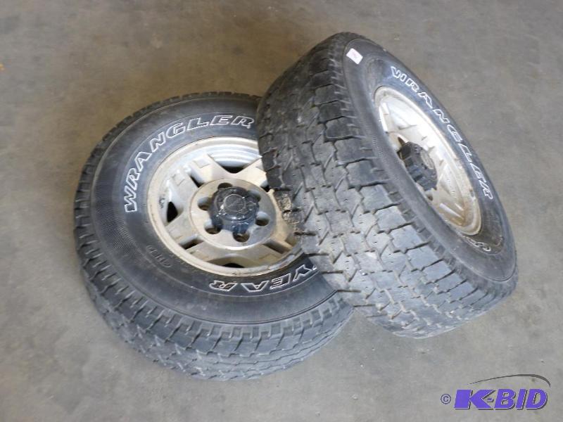 lot 69 image: (2) Toyota 6-Lug Wheels With Goodyear Wrangle...