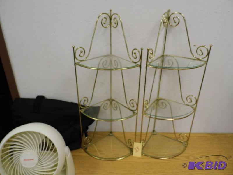 2 Corner Glass Shelves