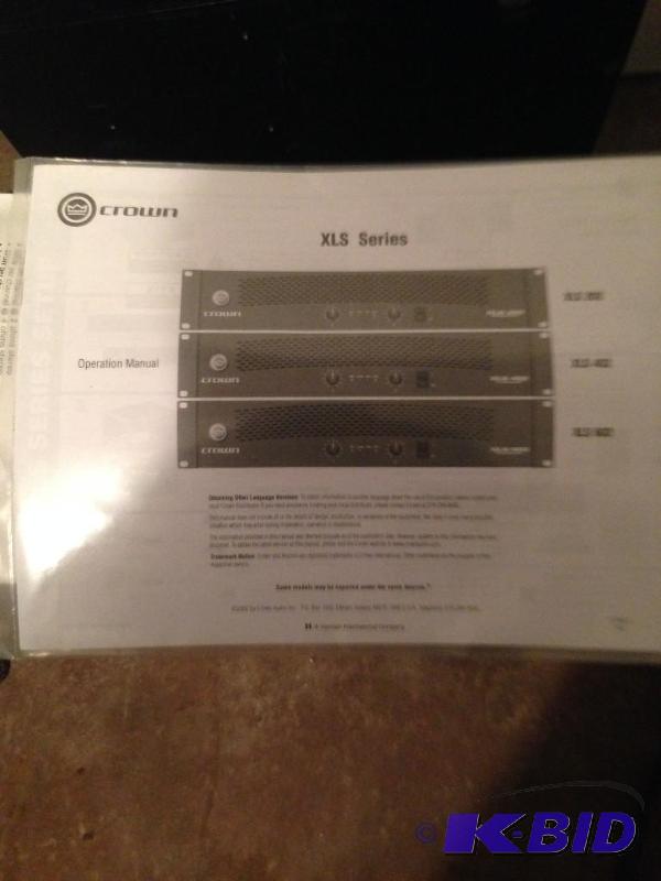 lot 12 image: Crown XLS602 Poweramp With manual...