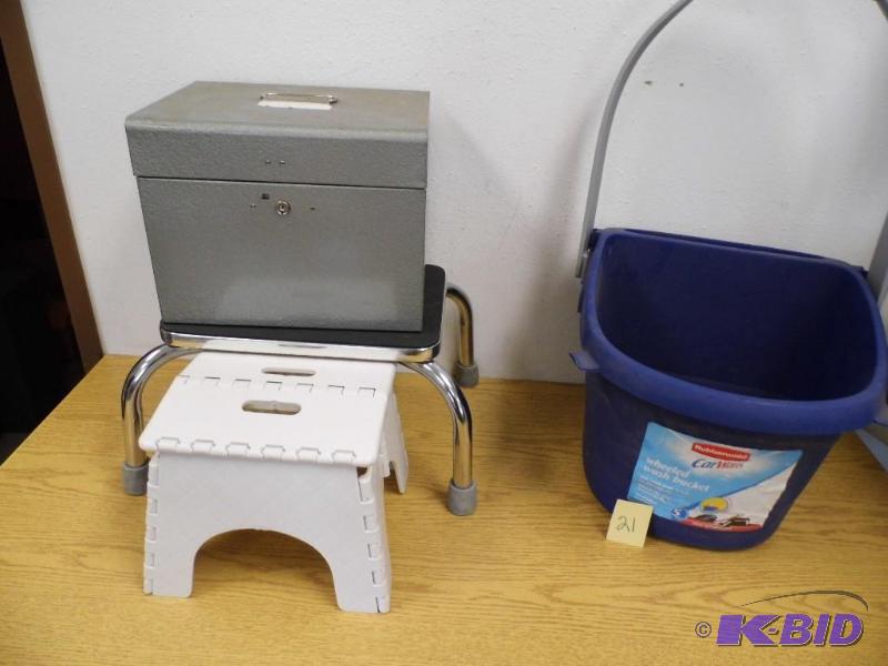 Stools, Bucket and File Folder