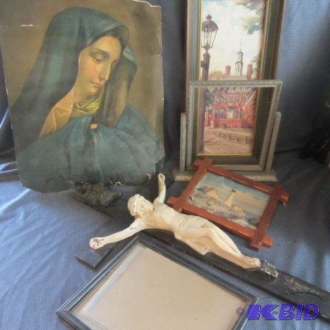 lot 125 image: Artwork, Crucifix, Frame