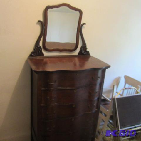 lot 201 image: Antique High Boy Dresser